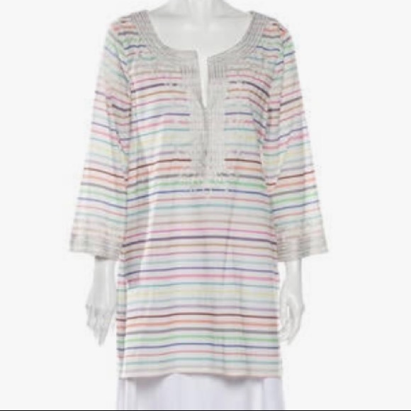 Calypso St. Barth White Rainbow Tunic Small - Picture 5 of 5